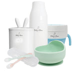 Baby Shower Bundle | Complete Silicone Baby Feeding Gift Set with Bottle Warmer, Bowls, Spoons & Snack Cups