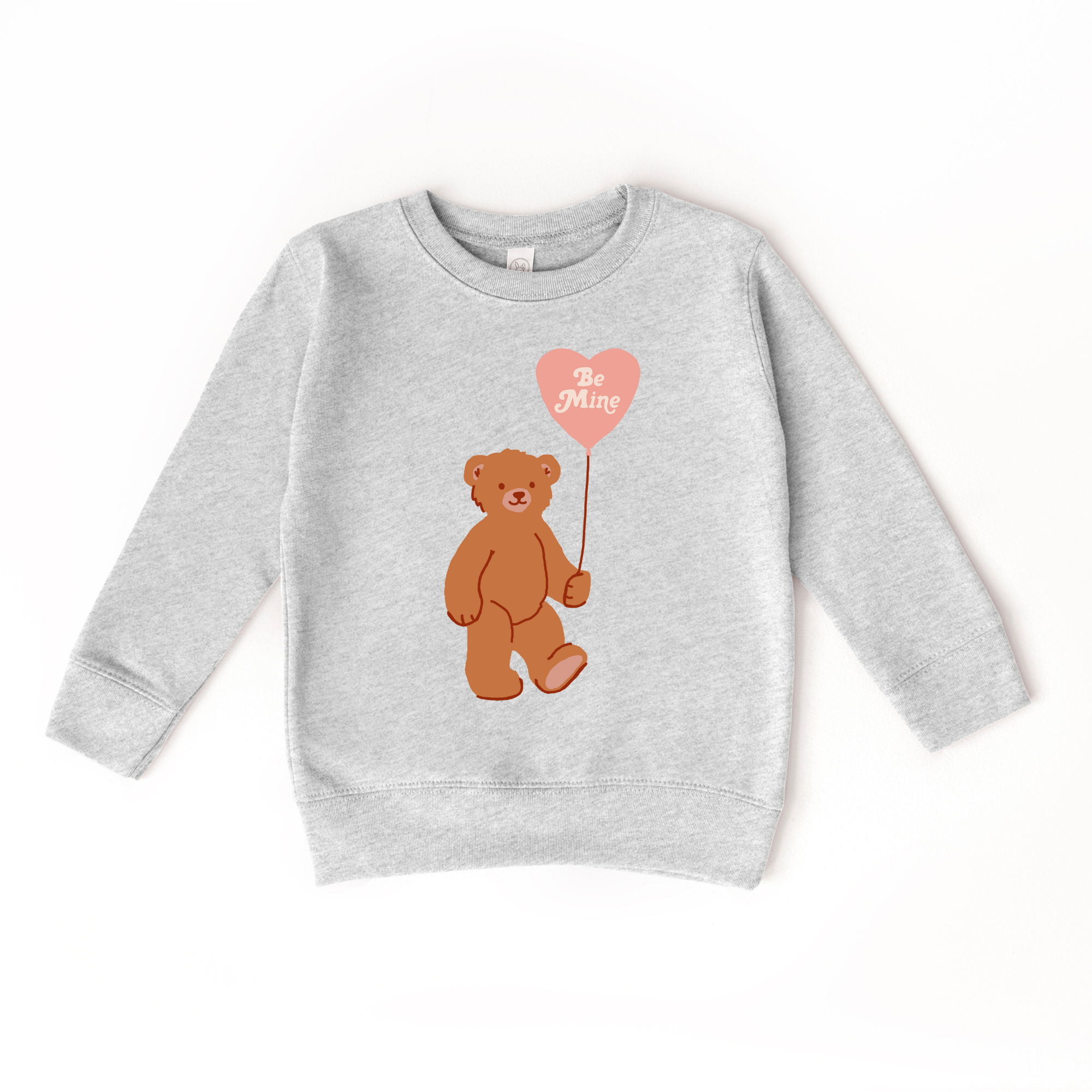 Be Mine Bear Sweater – Cute Valentine’s Day Crewneck Sweatshirt for Kids, Soft Fleece Pullover