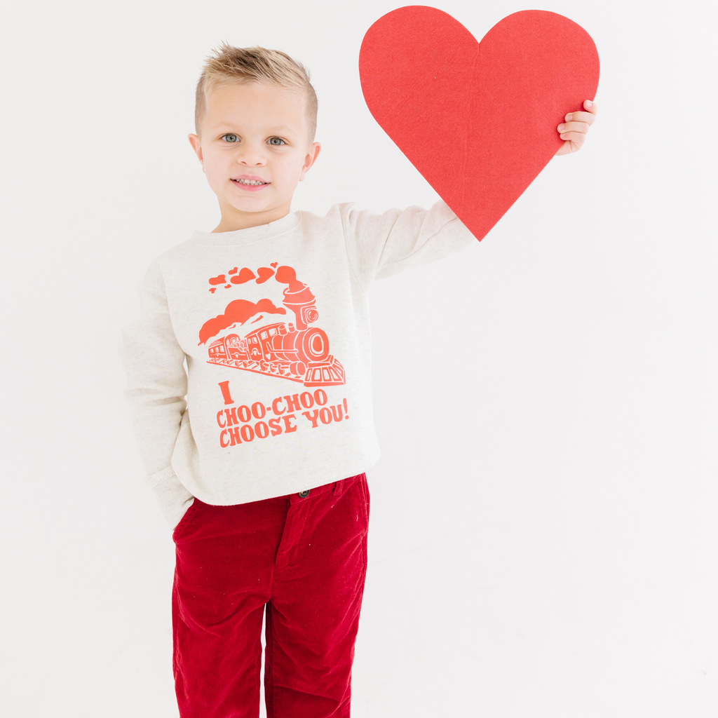 I Choo Choo Choose You Sweatshirt | Cute Valentine Graphic Fleece Crewneck
