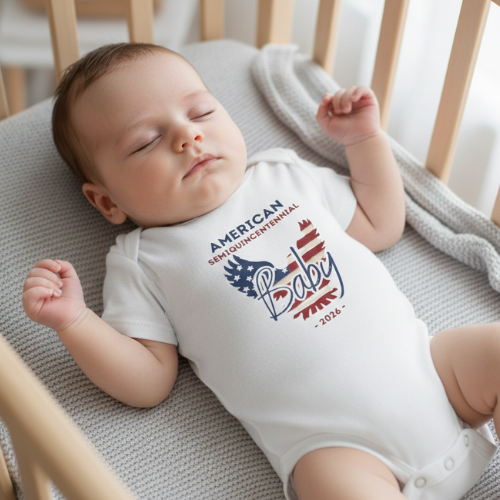 American Baby Onesie – Patriotic USA Flag Onesie (Semiquincentennial 2026)