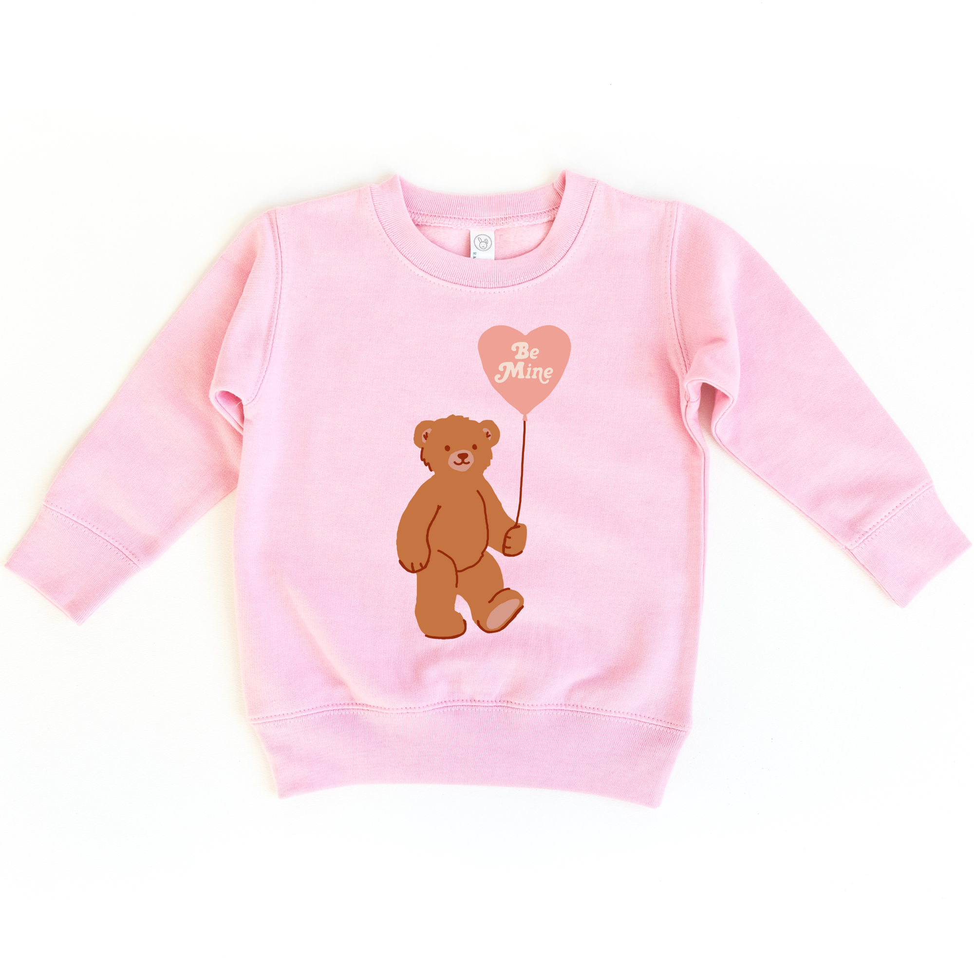 Be Mine Bear Sweater – Cute Valentine’s Day Crewneck Sweatshirt for Kids, Soft Fleece Pullover