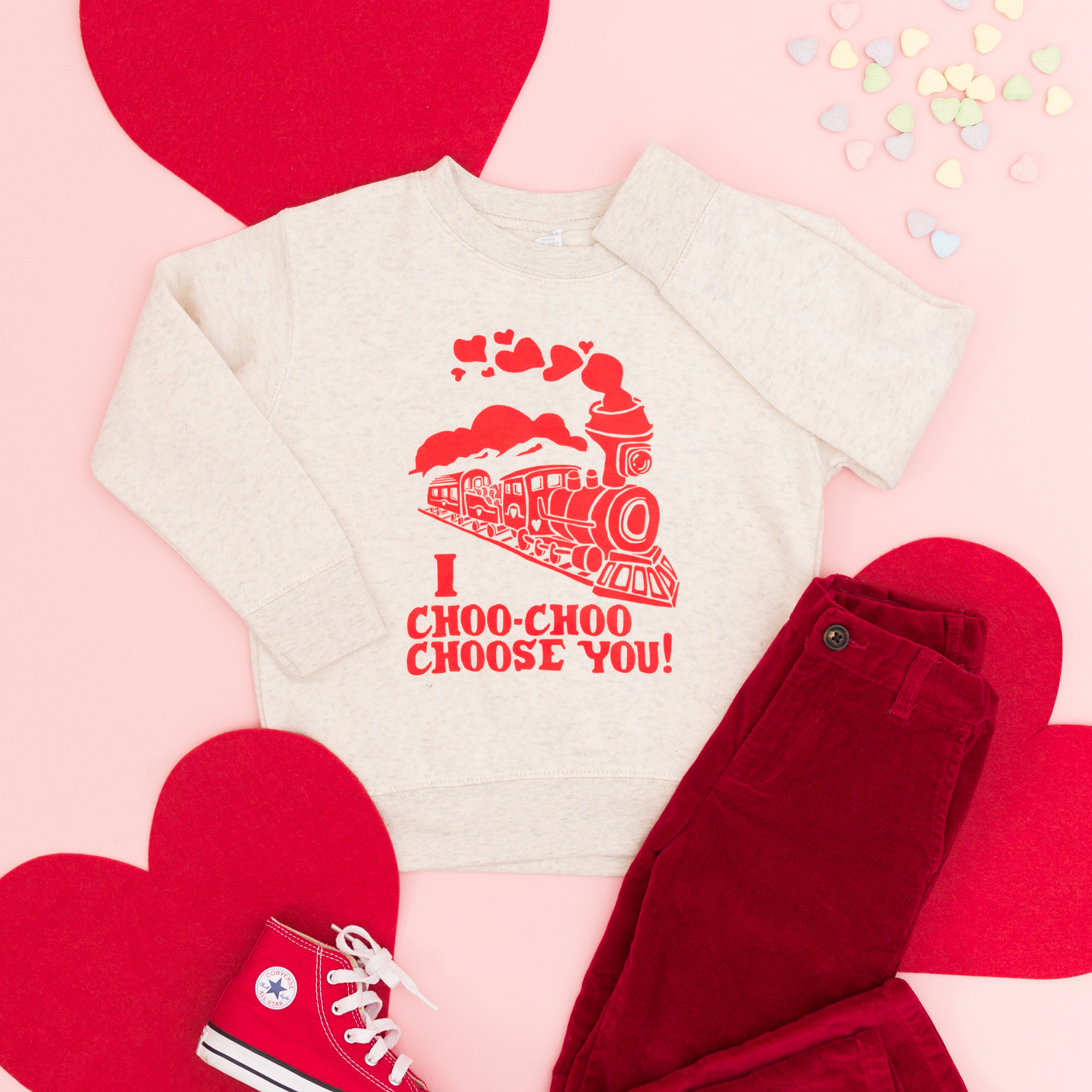 I Choo Choo Choose You Sweatshirt | Cute Valentine Graphic Fleece Crewneck