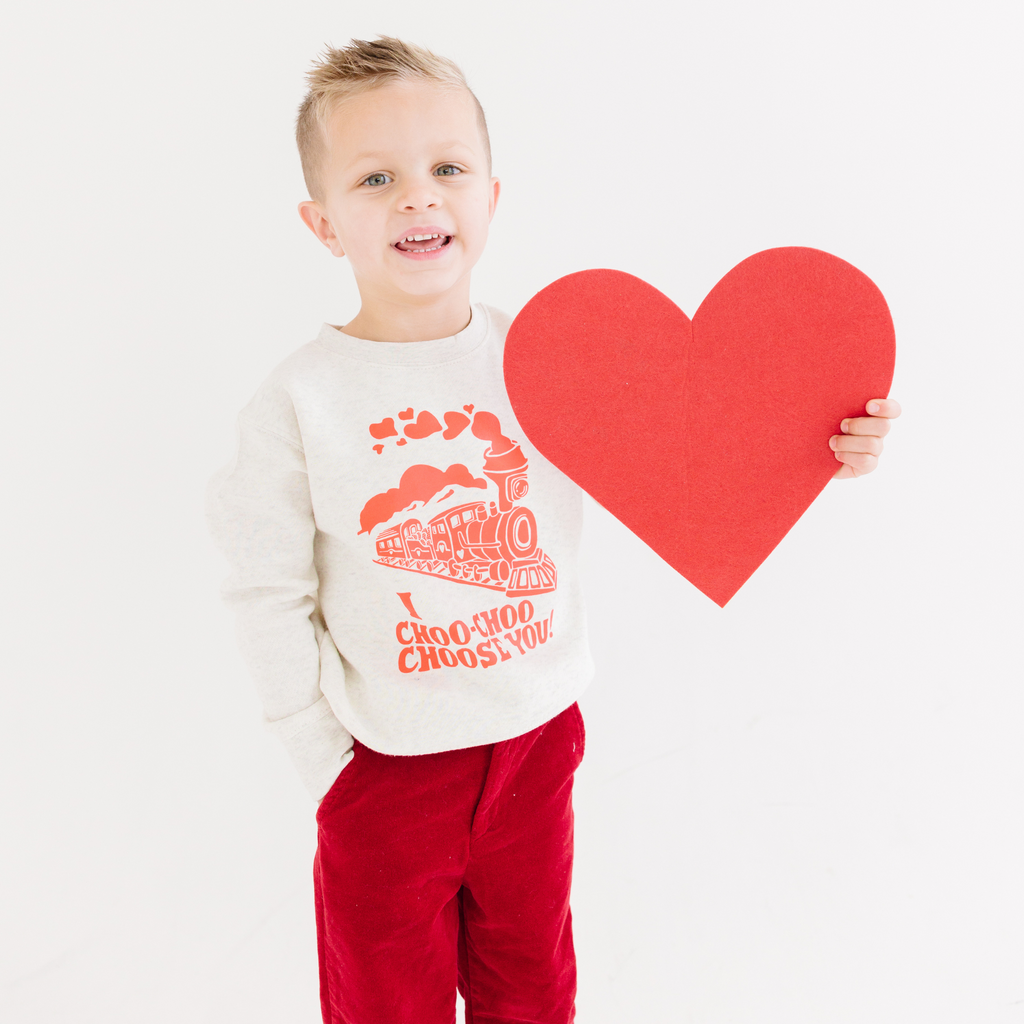 I Choo Choo Choose You Sweatshirt | Cute Valentine Graphic Fleece Crewneck