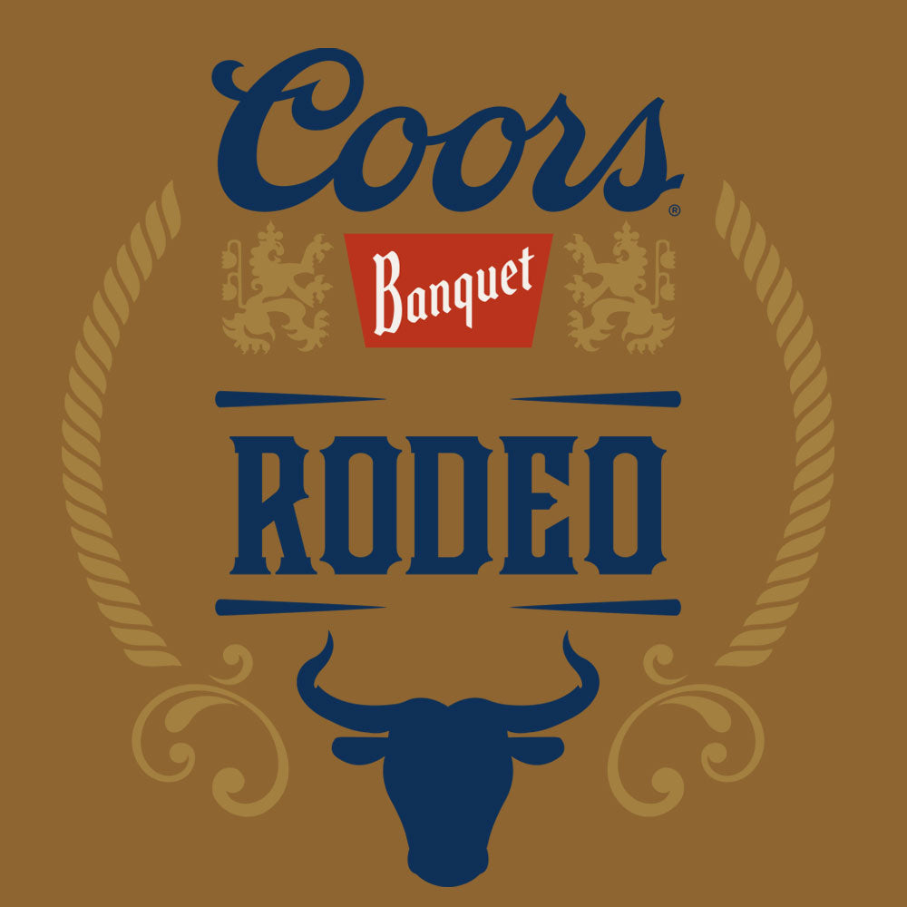 Coors Banquet Rodeo Hooded Sweatshirt – Vintage Brown Pullover Hoodie with Front & Back Bull Graphic