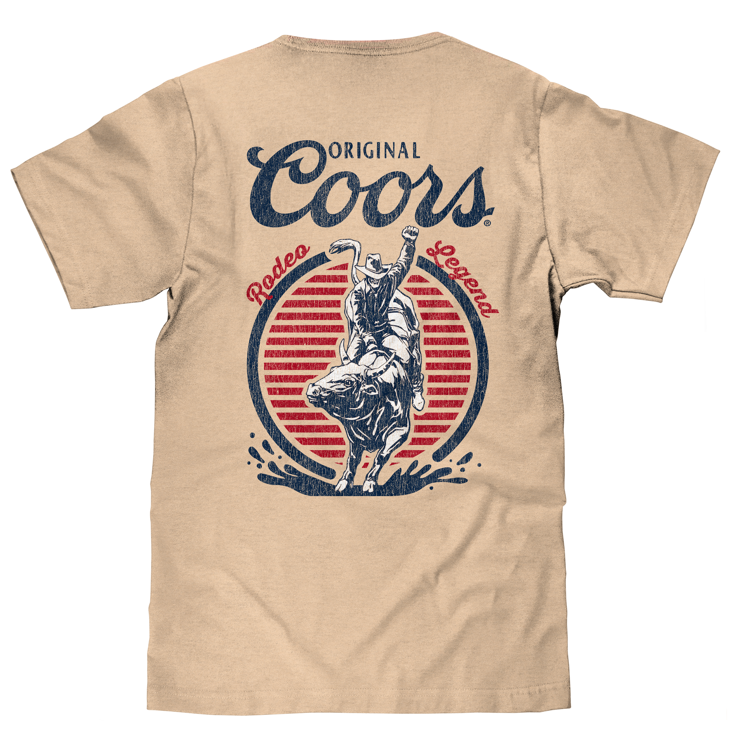 Original Coors Rodeo Legend T-Shirt – Cream | Vintage Double-Sided Beer Logo Tee