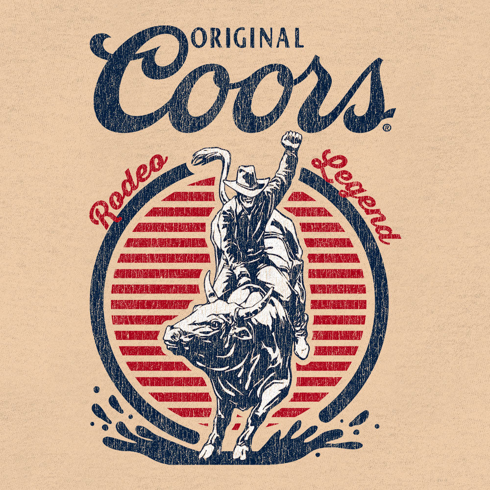 Original Coors Rodeo Legend T-Shirt – Cream | Vintage Double-Sided Beer Logo Tee