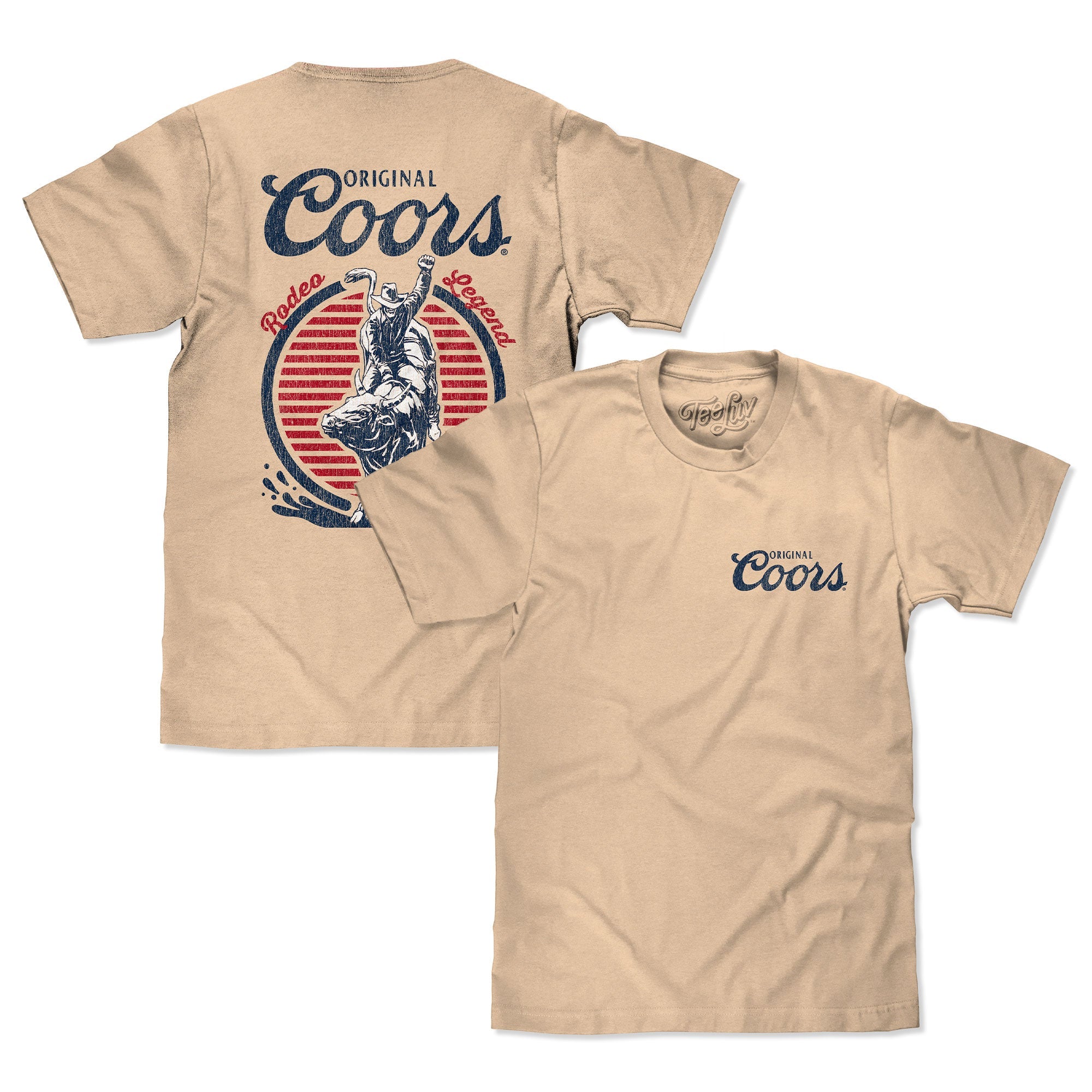 Original Coors Rodeo Legend T-Shirt – Cream | Vintage Double-Sided Beer Logo Tee