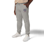 America 250 Sweatpants – Unisex Patriotic Fleece Joggers in White & Gray | USA Semiquincentennial 2026
