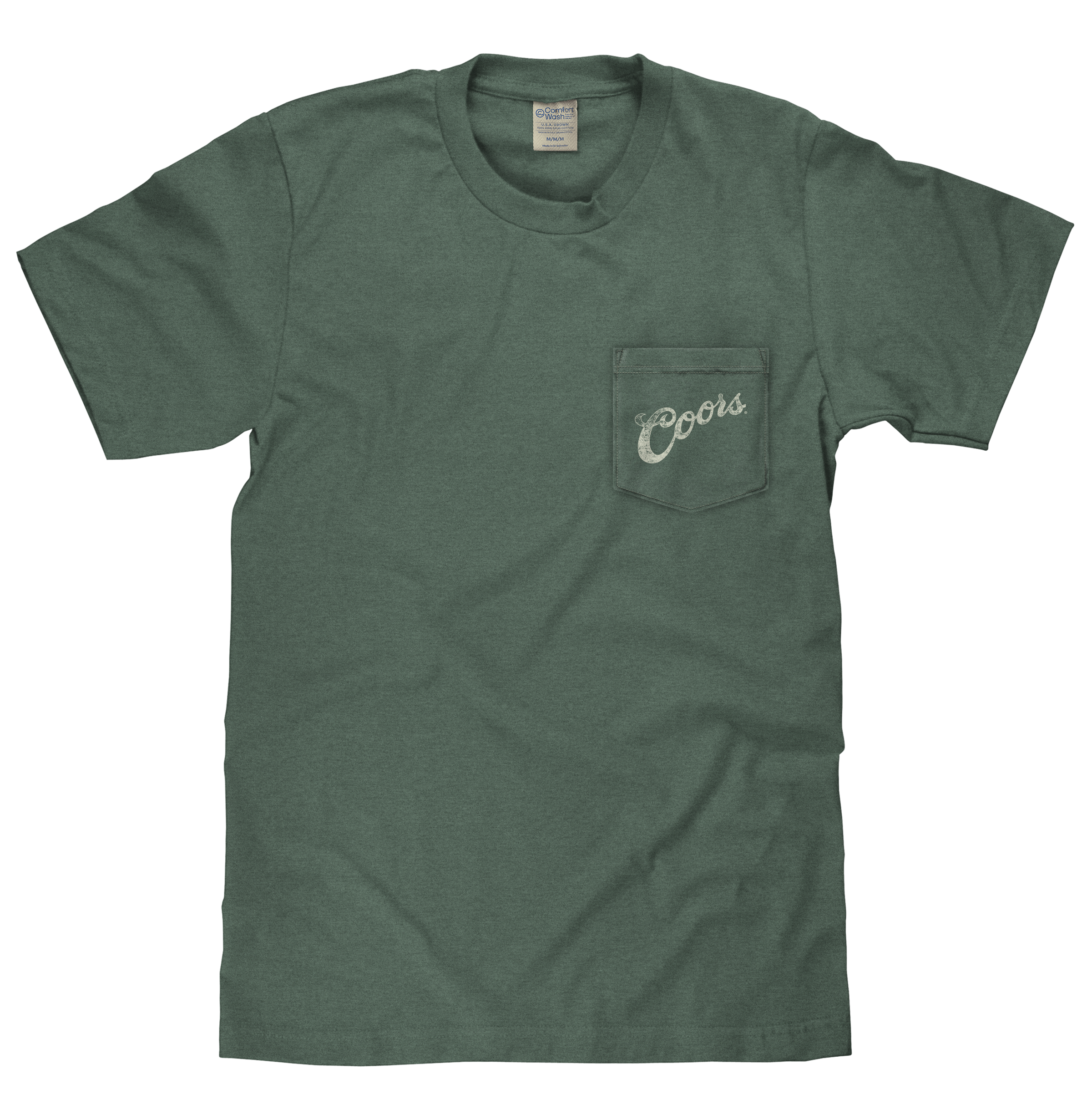 Coors Banquet Rodeo Horse T-Shirt – Cypress Green | Vintage Beer Front Pocket Tee