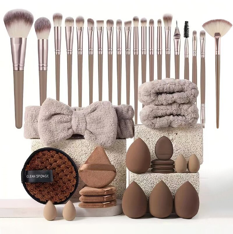 40-Piece Beauty Tools Makeup & Face Wash Set | Hydrophilic Non-Latex Sponge & Blender Kit