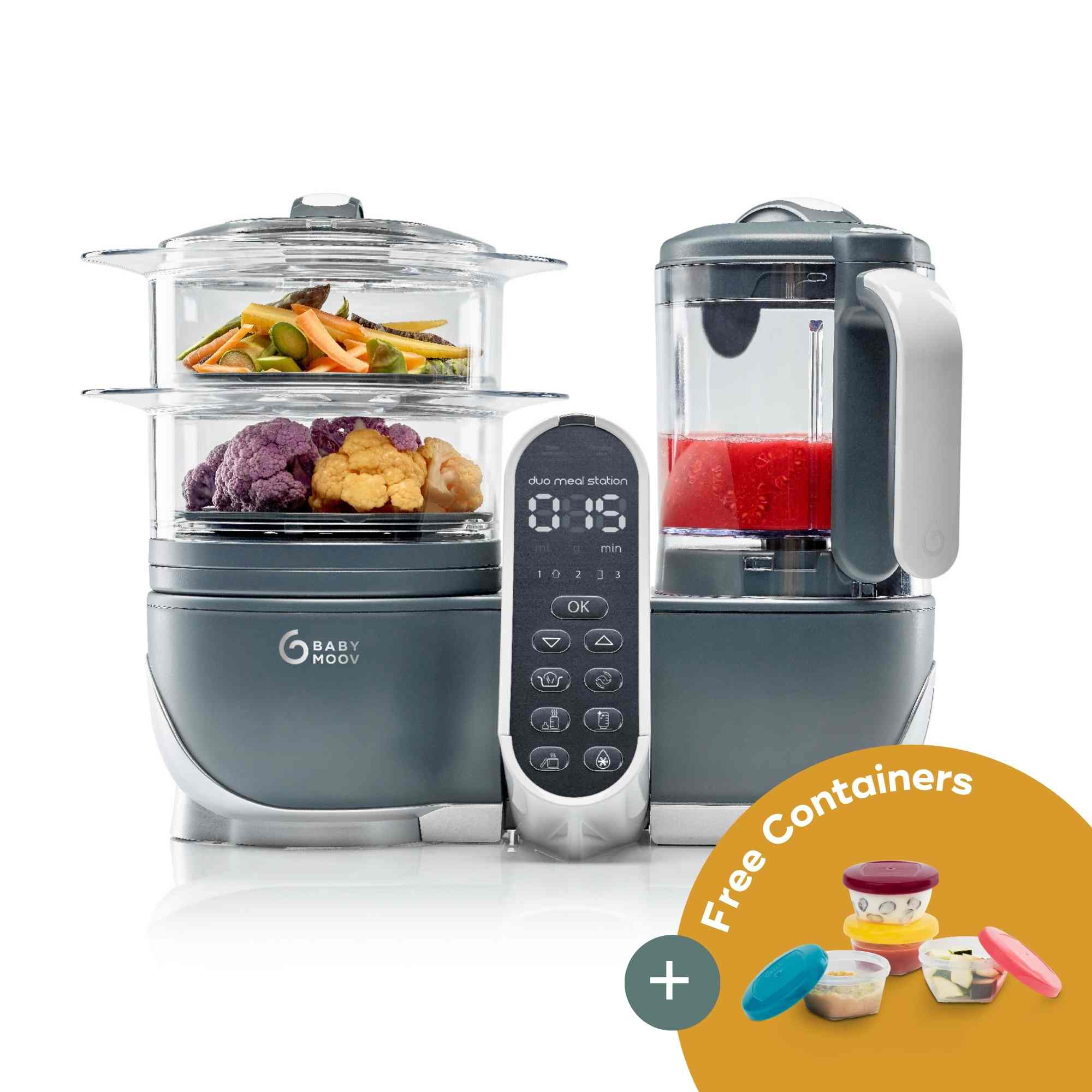 Babymoov Duo Meal Station Baby Food Maker | 6-in-1 Steamer, Blender & Homemade Baby Food System