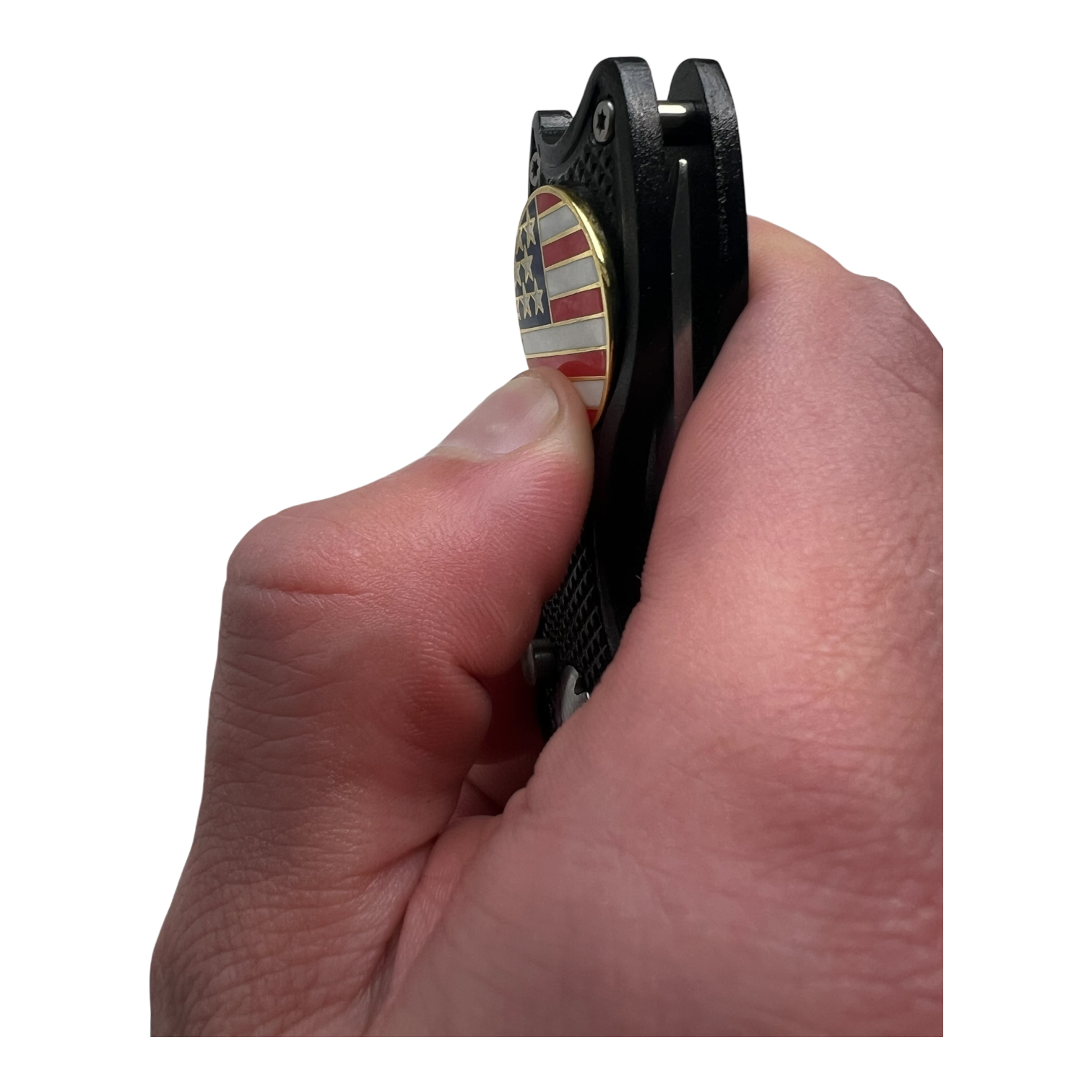 USA Golf Divot Repair Tool Set – Trigger-Action Divot Tool with American Flag Ball Markers, Patriotic Golf Gift