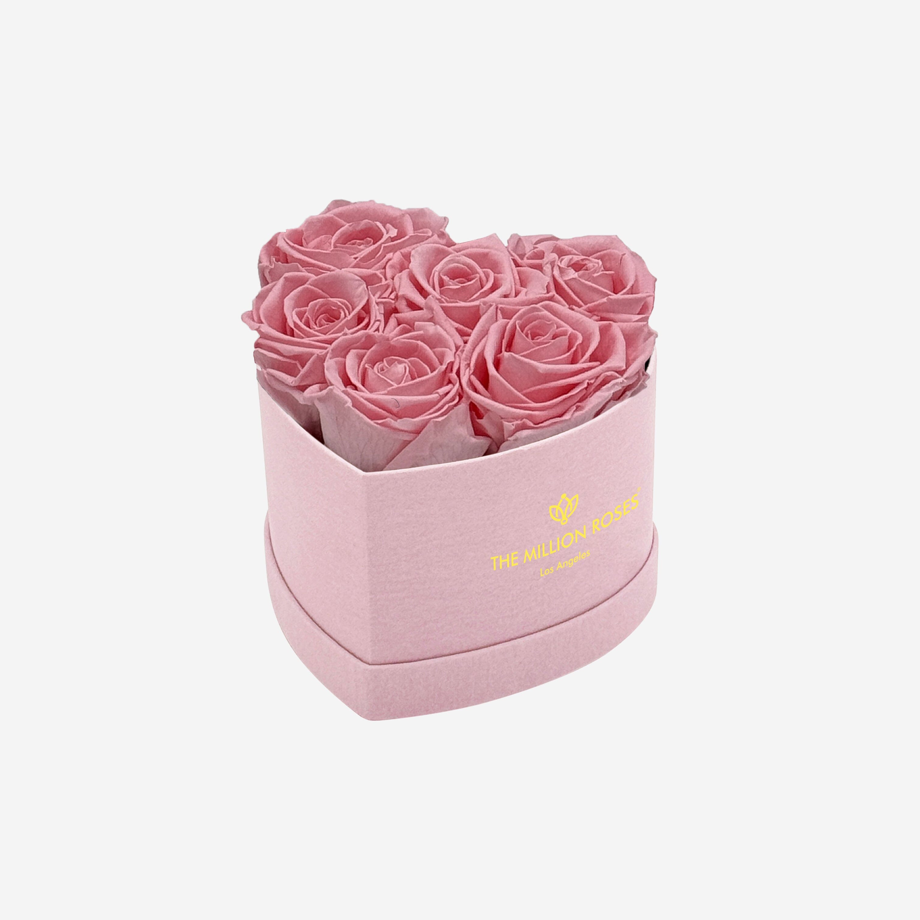 Baby Heart Light Pink Box with Preserved Roses | Mini Heart Rose Gift for Valentine’s Day