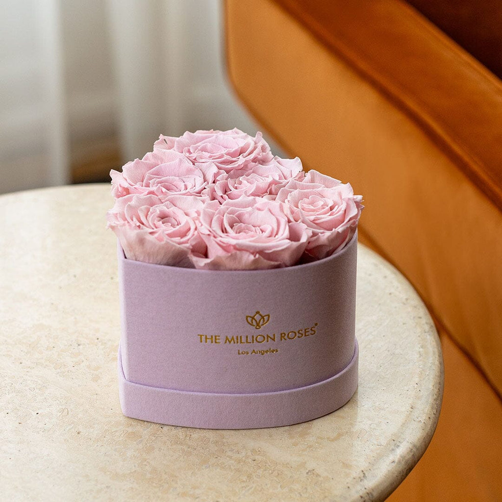 Baby Heart Light Pink Box with Preserved Roses | Mini Heart Rose Gift for Valentine’s Day