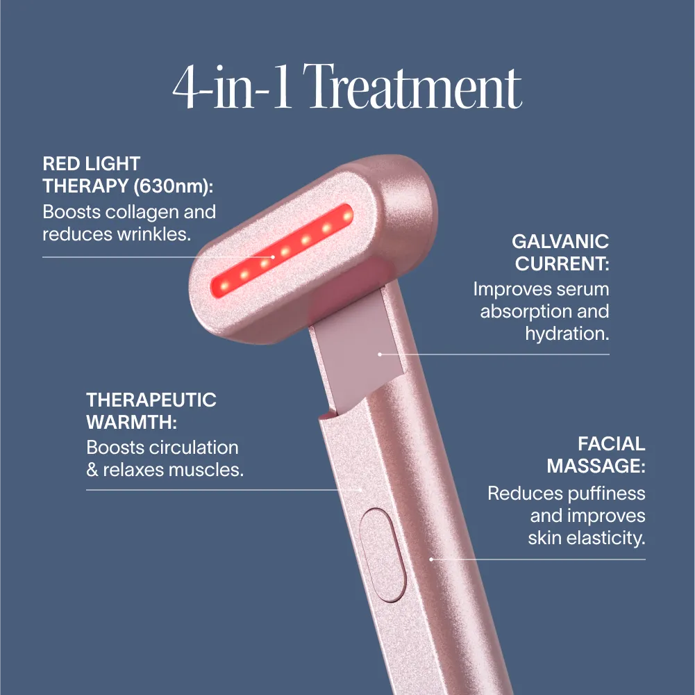 Solawave 4-in-1 Red Light Therapy Wand & Activating Serum Kit | Anti-Aging Skincare Tool