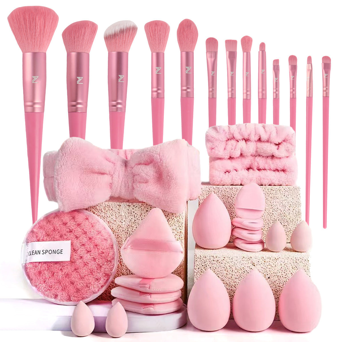 40-Piece Beauty Tools Makeup & Face Wash Set | Hydrophilic Non-Latex Sponge & Blender Kit