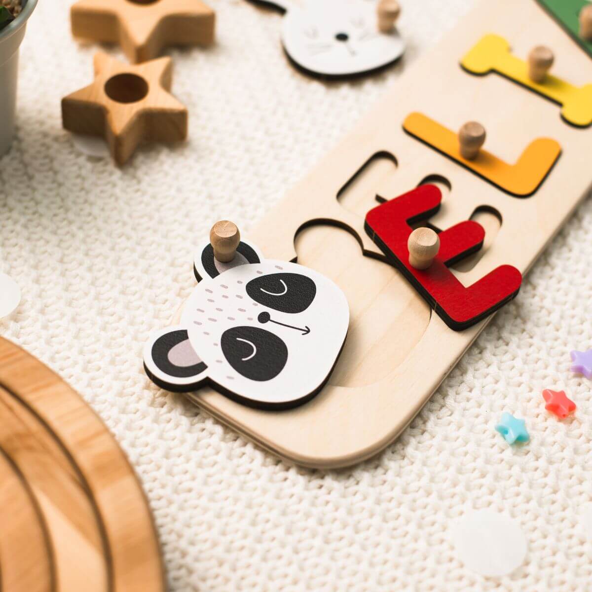 Personalized Baby Name Puzzle – Eco‑Friendly Wooden Toddler Toy & Nursery Keepsake