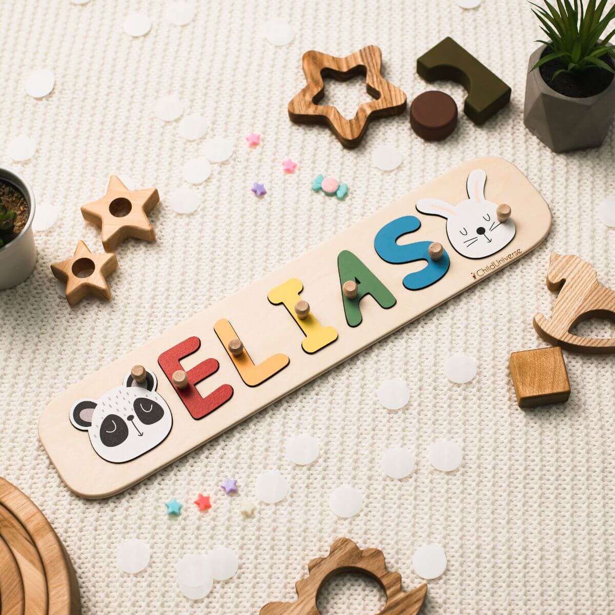 Personalized Baby Name Puzzle – Eco‑Friendly Wooden Toddler Toy & Nursery Keepsake