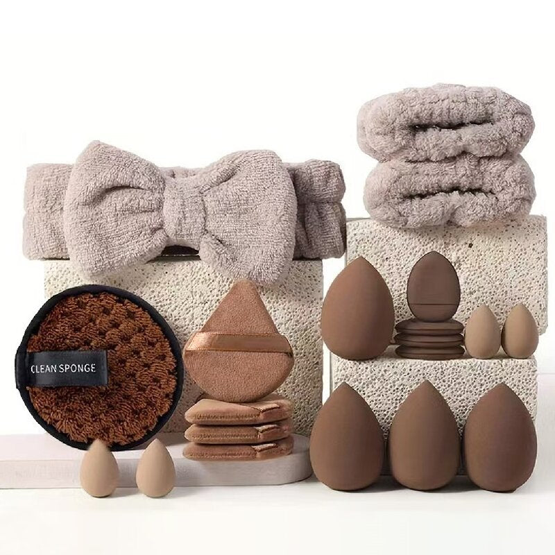 40-Piece Beauty Tools Makeup & Face Wash Set | Hydrophilic Non-Latex Sponge & Blender Kit