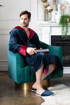 Men’s Hooded Plush Robe – Lightweight Microfiber Bathrobe with Moisture-Wicking Comfort for Home, Spa & Travel
