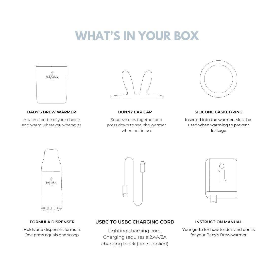 Baby’s Brew Portable Bottle Warmer Pro Set | Smart Travel Bottle Warmer for Breast Milk & Formula